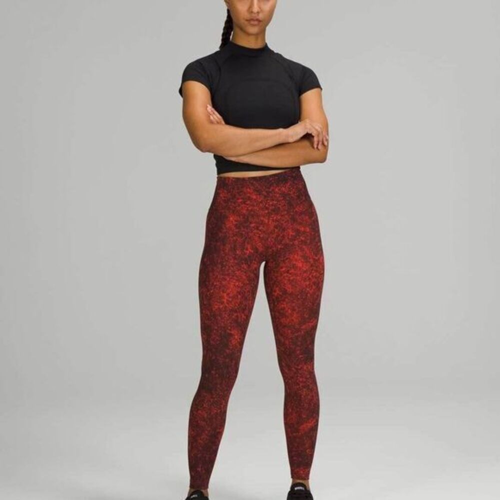Lululemon Wunder Train High-Rise Tights Leggings  28" Size 8 Red